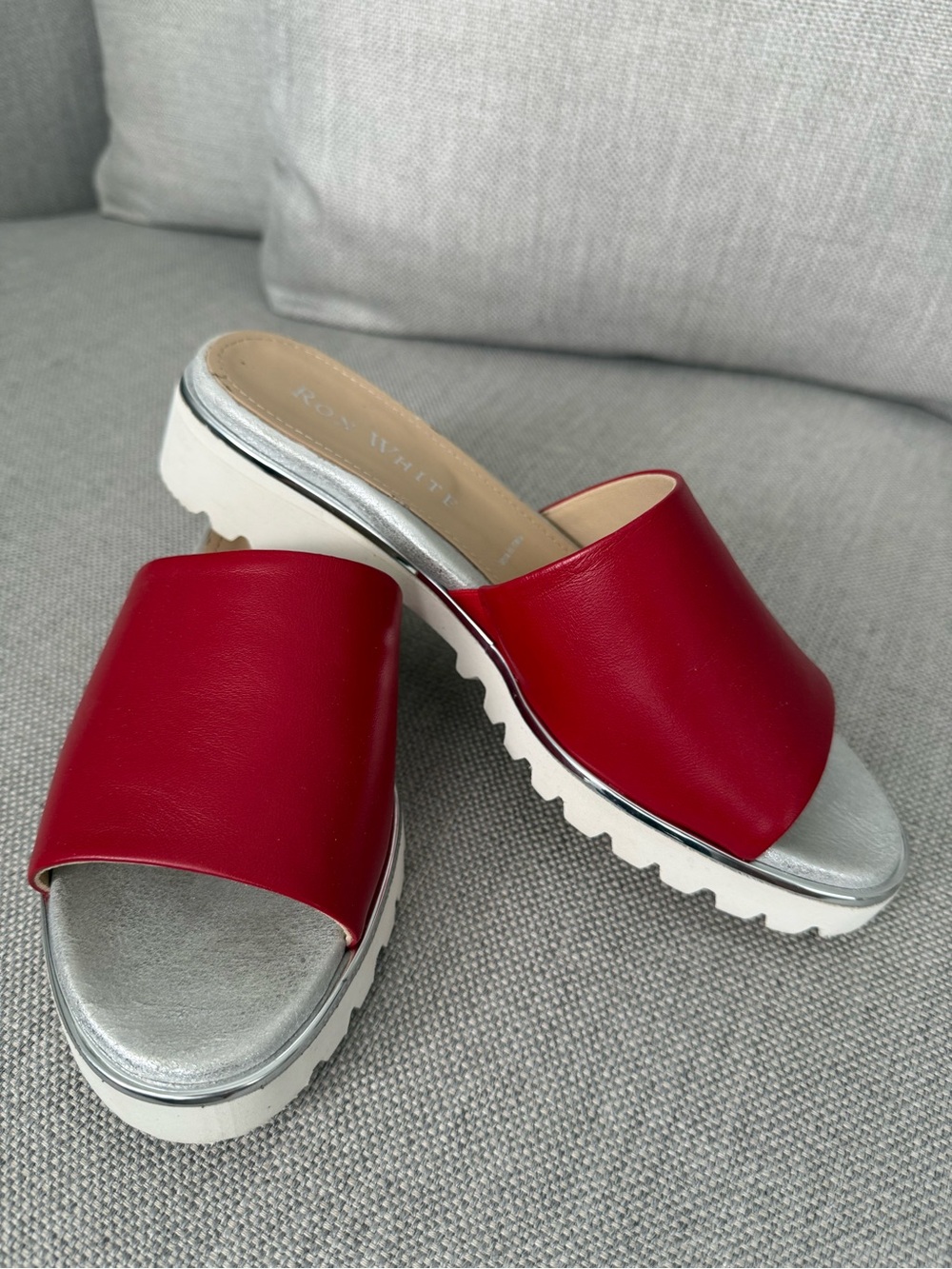 NEW Ron White Size 38 1/2 Carley Nappa Footbed Slide